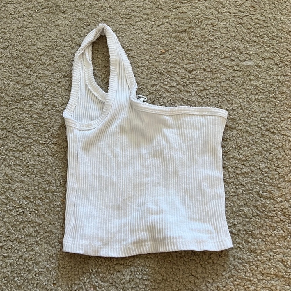 White one strap crop top